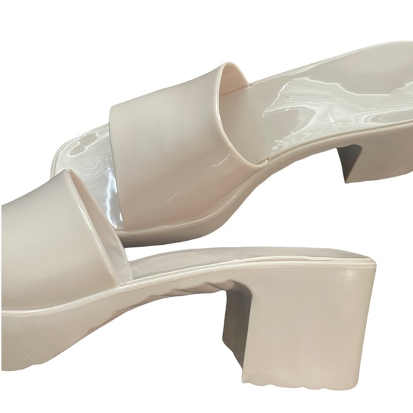Beige Jelly Block Heels - Picture 3 of 12